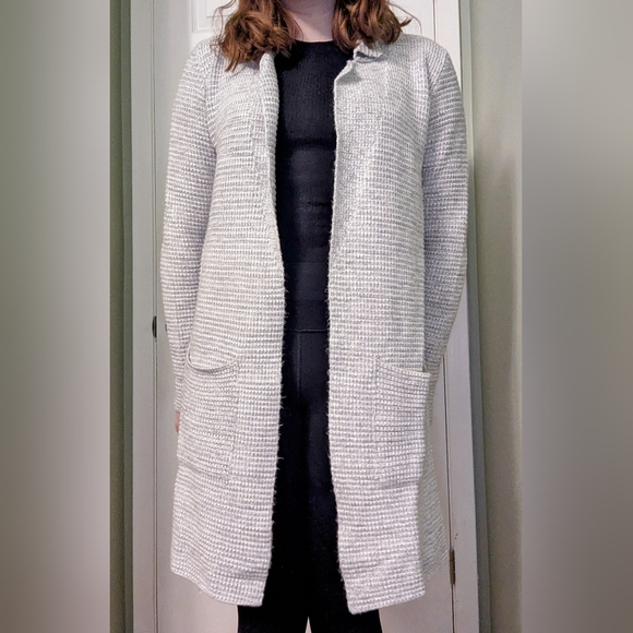 Dynamite Grey & White Knit Sweater Coat | Size XS - Picture 5 of 11